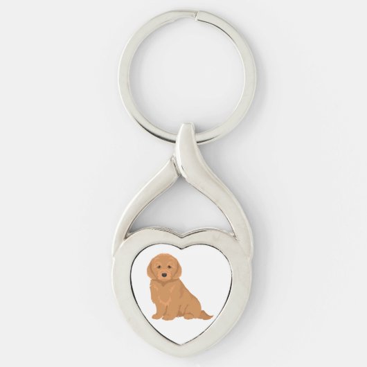 Labradoodle hond mix sleutelhanger (Voorkant)