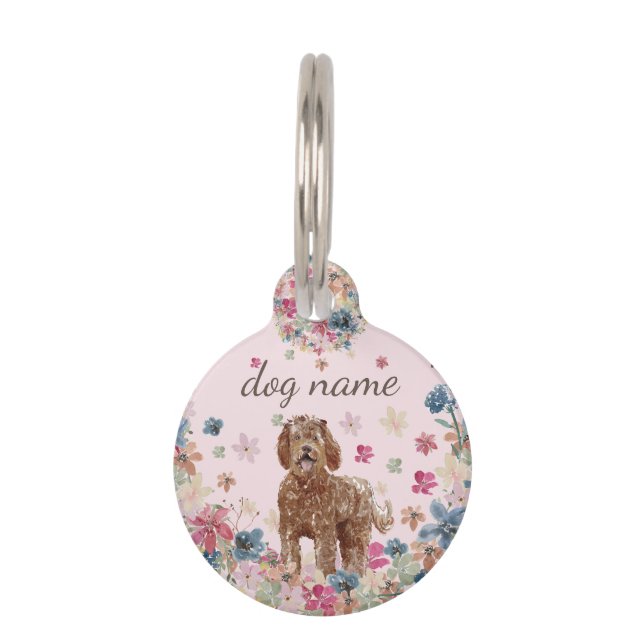 Labradoodle hond puppy huisdierpenning (Voorkant)