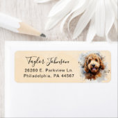 Labradoodle-hond retouradreslabel etiket (Insitu)