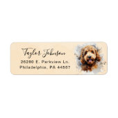 Labradoodle-hond retouradreslabel etiket (Voorkant)