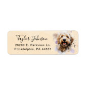 Labradoodle-hond retouradreslabel etiket (Voorkant)