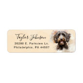 Labradoodle-hond retouradreslabel etiket (Voorkant)