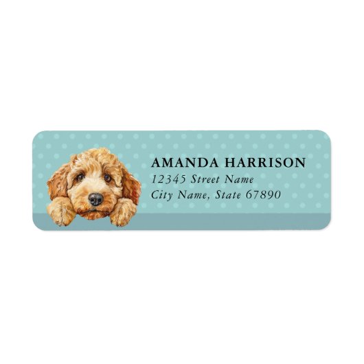 Labradoodle-hond retouradreslabels etiket (Voorkant)