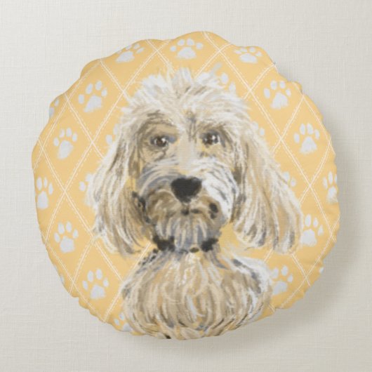 Labradoodle Hond Schilderijen / Labradoodle Liefde Rond Kussen (Achterkant)