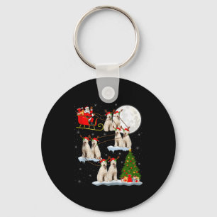 Labradoodle hond Sinterklaas slee vliegend grappig Sleutelhanger