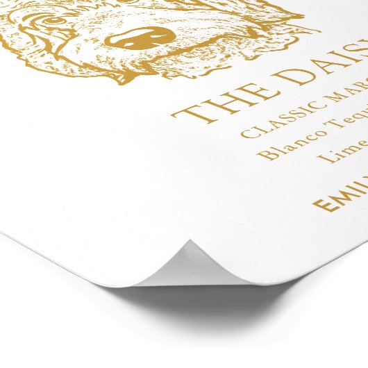 Labradoodle Hond Trouwhandtekening Drink Teken Poster (Hoek)