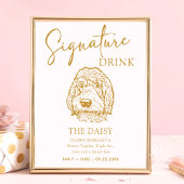 Labradoodle Hond Trouwhandtekening Drink Teken Poster