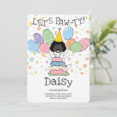 Labradoodle Hond Verjaardagsfeestje Uitnodiging (Staand voorkant)
