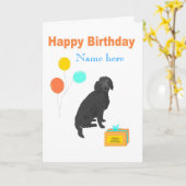 Labradoodle hond verjaardagskaart naam toevoegen kaart (Gele Bloem)