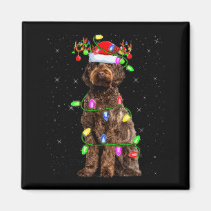 Labradoodle Hond Xmas Verlichting Kerstman Labrado Magneet