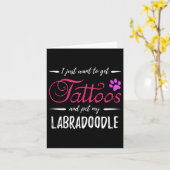 Labradoodle Hondenliefhebber Tattoo Funny Dog Mom Kaart (Gele Bloem)