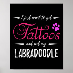 Labradoodle Hondenliefhebber Tattoo Funny Dog Mom  Poster
