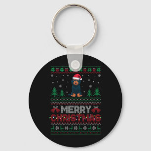 Labradoodle Hondenliefhebbers Santa Hat Kerstboom Sleutelhanger
