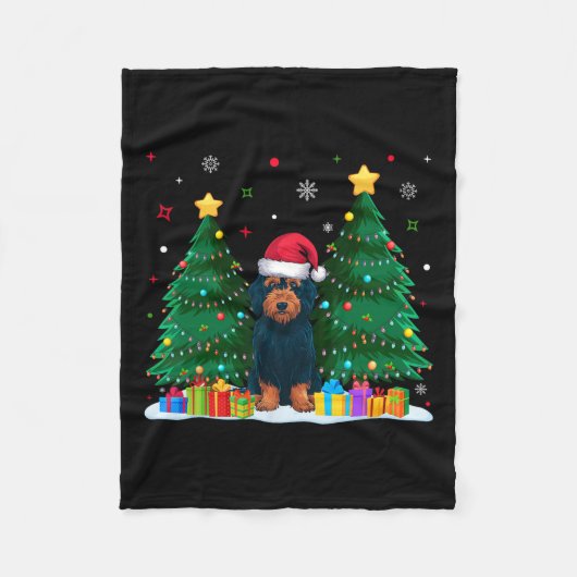 Labradoodle Hondenliefhebbers Santa Hat Ugly Chris Fleece Deken (Voorkant)