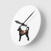 Labradoodle Hondenras Boho Floral Silhouette Ronde Klok (Hoek)