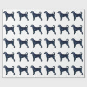 Labradoodle Hondenras Silhouette Black Waterverf Cadeaupapier (Vlak)