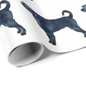 Labradoodle Hondenras Silhouette Black Waterverf Cadeaupapier (Rol Hoek)