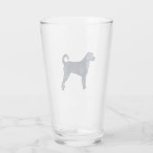Labradoodle Hondenras Silhouette Black Waterverf Glas (Achterkant)