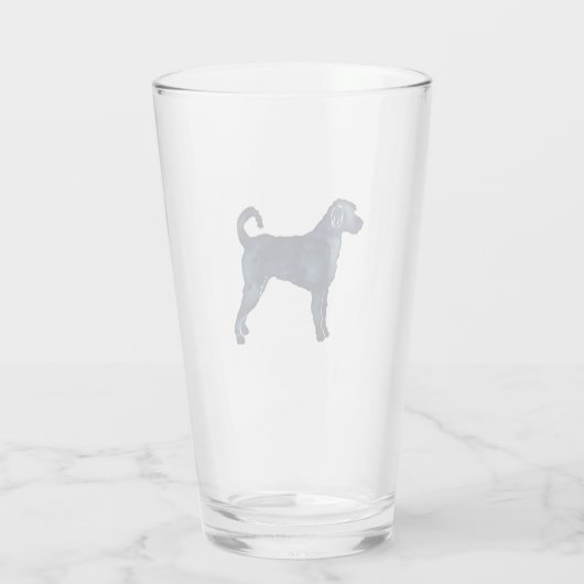 Labradoodle Hondenras Silhouette Black Waterverf Glas (Achterkant)