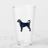 Labradoodle Hondenras Silhouette Black Waterverf Glas (Voorkant)