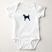 Labradoodle Hondenras Silhouette Black Waterverf Romper (Voorkant)