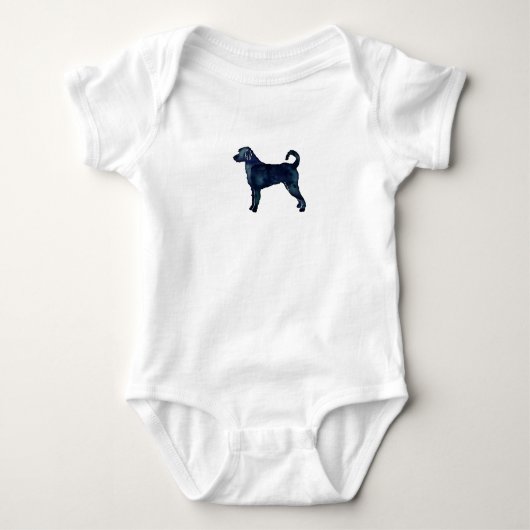 Labradoodle Hondenras Silhouette Black Waterverf Romper (Voorkant)