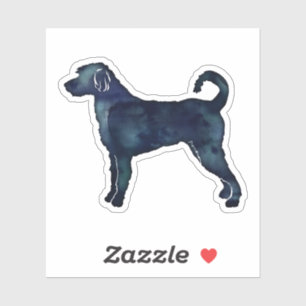 Labradoodle Hondenras Silhouette Black Waterverf Sticker