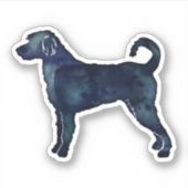 Labradoodle Hondenras Silhouette Black Waterverf Sticker (Voorkant)