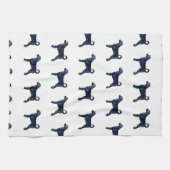 Labradoodle Hondenras Silhouette Black Waterverf Theedoek (Horizontaal)