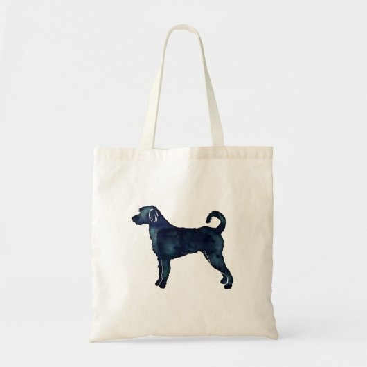 Labradoodle Hondenras Silhouette Black Waterverf Tote Bag (Voorkant)