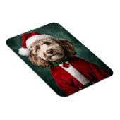 Labradoodle in feestelijke kerstkleding magneet (Rechterzijde)
