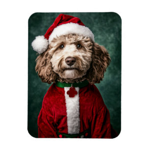 Labradoodle in feestelijke kerstkleding magneet