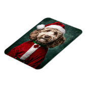 Labradoodle in feestelijke kerstkleding magneet (Linkerzijde)