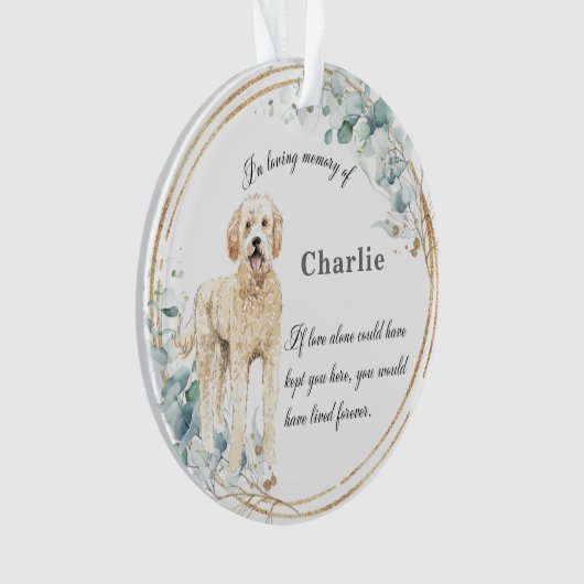 Labradoodle In Loving Memory Naam Kerstmis   Ornament (voorkant)