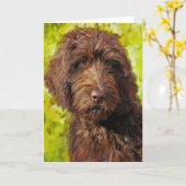 labradoodle-kaart kaart (Gele Bloem)
