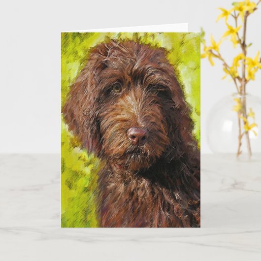 labradoodle-kaart kaart (Gele Bloem)