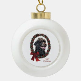 Labradoodle kerstcadeaus keramische bal ornament