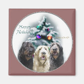 Labradoodle kerstcadeaus magneet (Voorkant)