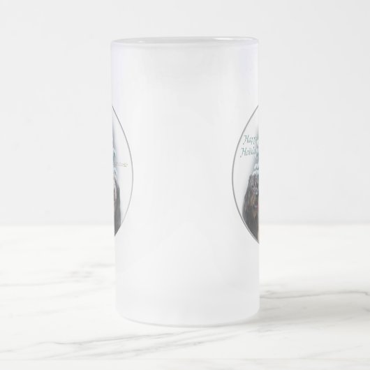 Labradoodle kerstcadeaus matglas bierpul (Center)