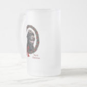 Labradoodle kerstcadeaus matglas bierpul (Voorkant links)