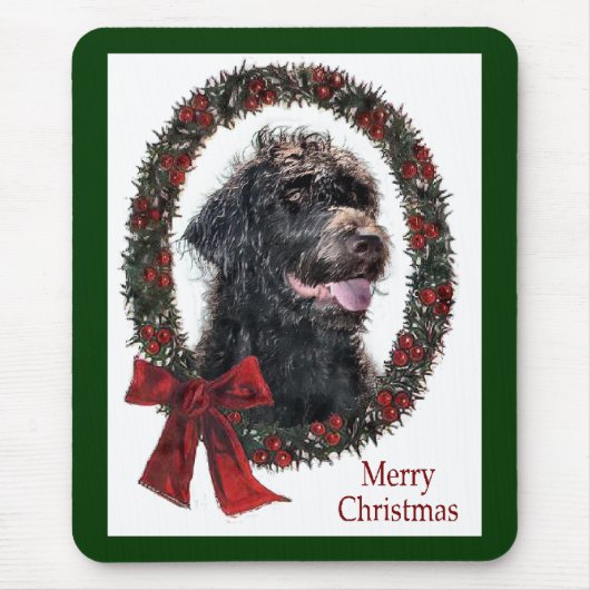 Labradoodle kerstcadeaus muismat (Voorkant)