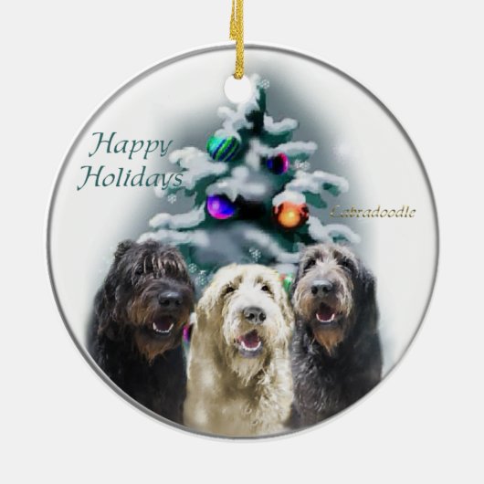 Labradoodle kerstcadeaus Ornament (Achterkant)