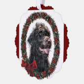 Labradoodle kerstcadeaus ornament kaart (Links)