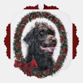 Labradoodle kerstcadeaus ornament kaart (Voorkant)
