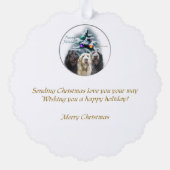 Labradoodle kerstcadeaus ornament kaart (Achterkant)
