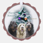 Labradoodle kerstcadeaus ornament kaart (Voorkant)