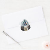Labradoodle kerstcadeaus ronde sticker (Envelop)