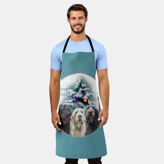 Labradoodle kerstcadeaus schort (Gedragen)