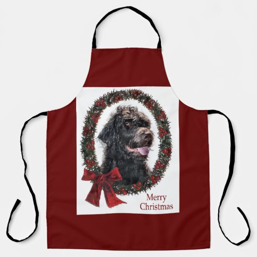 Labradoodle kerstcadeaus schort (Voorkant)