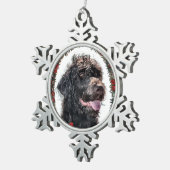 Labradoodle kerstcadeaus tin sneeuwvlok ornament (Rechts)